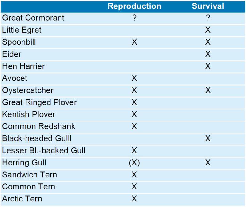 Table 5. Review of demographic processes causing Wadden Sea breeding bird populations to change